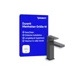 Produktbild: Duravit Manhattan wassersparende Waschtischarmatur, Größe M (Auslauf Höhe 116 mm), Wasserhahn Bad mit Zugstangen-Ablaufgarnitur, Armatur Waschbecken, Schwarz Matt