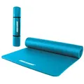 Produktbild: Muawo Fitnessmatte, Yogamatte, Sportmatte und Gymnastikmatte (mit Tragegurt und Trage-/ Aufbewahrungstasche), extra dick 15 mm & extra lang 190 cm, PHTHALATFREI, kein Chemie Geruch blau 100 cm