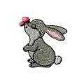 Produktbild: Hase mit Schmetterling Tier - Aufnäher, Bügelbild, Aufbügler, Größe: 4,0 x 4,3 c