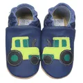 Produktbild: HOBEA-Germany Kitaschuhe Safestep, Kinderhausschuhe, Lederschuhe (Traktor blau, 20/21)