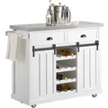 Produktbild: SoBuy Küchenwagen mit Flaschenablage Küchenschrank Servierwagen Weiß FKW94-W