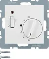 Produktbild: Berker 20301909 Temperaturregler mit Öffner, Zentralstück, Wippschalter und LED, S.1/B.3/B.7, polarweiß matt
