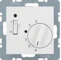 Produktbild: Berker 20301909 Temperaturregler mit Öffner, Zentralstück, Wippschalter und LED, S.1/B.3/B.7, polarweiß matt