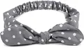 Produktbild: styleBREAKER Damen Haarband mit Punkte Muster, Schleife und Gummizug, Stirnband, Headband, Pinup, Rockabilly, Haarschmuck 04026036, Farbe:Grau