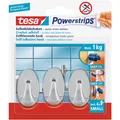Produktbild: tesa Powerstrips Selbstklebehaken Small Oval chrom Kunststoff