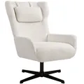 Produktbild: Sessel Wohnzimmer Ohrensessel Loungesessel mit Metallbeine Fleece-Optik Creme