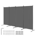 Produktbild: VEVOR Raumteiler 4 Paneele Paravent 3464 x 1840 x 520 mm, Faltbarer Sichtschutz & tragbarer Trennwandteiler zur Raumtrennung, freistehende Raumteiler für Büro Schlafzimmer Arbeitszimmer, Grau