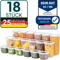 Produktbild: uandu Vorratsdosen mit Deckel Luftdicht Set, BPA frei, Aufbewahrungsbox mit Deckel Küche, Vorratsdosen-Sets, Vorratsdose Küchenorganizer, Vorratsbehälter Mehl Aufbewahrung Küche - 18 Mix/Weiß