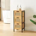 Produktbild: [en.casa] - Badkommode Tervola Mit 3 Schubladen Schwarz/bambus