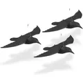 Produktbild: Relaxdays Vogelschreck, 3er Set, zum Aufhängen, fliegende Kunststoff Krähe, zur Vogelabwehr, Garten & Balkon, schwarz