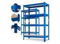 Produktbild: MASKO® 2er-Set Lagerregal Schwerlastregal, Kellerregal, verstellbare Ablagen, MDF-Platten Regal aus Metall, Steckregal, Werkstattregal, Keller, Garage