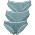 Produktbild: Bikinislip LASCANA, Damen, Gr. 36/38, grün (mint), Jersey, Obermaterial: 95% Baumwolle, 5% Elasthan. Spitze: 90% Polyamid, 10% Elasthan, bedruckt, unifarben, körpernah, Unterhosen, aus elastischer Baumwolle mit weicher Spitze
