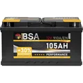 Produktbild: Autobatterie 105AH 12V BSA Starterbatterie ersetzt 100Ah 95Ah Batterie