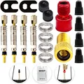Produktbild: Französisches Presta-Ventil Sclaverand Fahrrad-Ventile Ersatz Set Premium: Ventil-Einsatz, Ventil-Schlüssel, Ventil-Schutz-Kappe, Auto-Ventil-Adapter SV AV Aufsatz, Werkzeug Tool-Kit tubeless