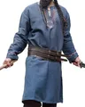 Produktbild: Leonardo Carbone® Wikinger Tunika Freki - Mittelalter Kleidung Herren, Mittelalter Hemd, Freizeithemden Langarm, Karneval Kostüm Herren, Wikinger Tunika, LARP-Kleidung - 100% Baumwolle Blaugrau XXL