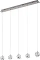 Produktbild: Lucande LED-Pendellampe Hayley, 96 cm, 5-flg., chrom, Glas
