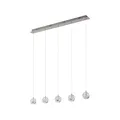 Produktbild: Lucande LED Esstisch Pendelleuchte Glas chrom, Hängeleuchte Esszimmer 5x 5W Hängelampe Wohnzimmer Esszimmerlampe Küchenlampe