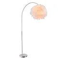 Produktbild: Stehleuchte höhenverstellbar Bogenleuchte mit Federn Stehlampe Fernbedienung dimmbar, silber weiß, RGB LED 8,5W 806Lm warmweiß, BxH 96x141-196 cm