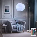 Produktbild: Stehleuchte Lampe Bogenleuchte Federn RGB LED Fernbedienung Höhenverstellbar