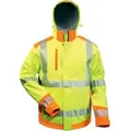 Produktbild: Warnschutzsoftshelljacke Rickmer Gr.L gelb/orange FELDTMANN