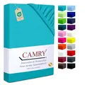 Produktbild: Camry Spannbettlaken 120x200cm - 130x200cm Türkis Baumwolle Bettlaken Jersey Spannbetttuch Oeko-Tex 100