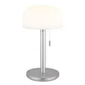 Produktbild: Tischleuchte Außenlampe LED Akku USB Bambus Gartenleuchte, Kunststoff opal silber, 1,5W 80Lm warm-kaltweiß, DxH 15x28 cm