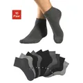 Produktbild: Kurzsocken H.I.S, Herren, Gr. 35-38, schwarz (4x schwarz, 2x anthrazit meliert, 2x grau meliert, 2x hellgrau meliert), Baumwollmischung, unifarben, elastisch, Socken, mit eingestrickten Symbolen