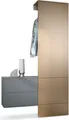 Produktbild: Vladon Garderobe Carlton Set 2, Germany, Wandgarderobe aus Deko-Paneel & hängender Schubladen-Kommode, Anthrazit matt/Bronze Optik (105 x 193 x 35 cm)