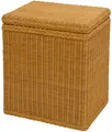 Produktbild: Rattan Wäschekorb/Wäschebox/Truhe mit Deckel und Inlett , Wäschetruhe (Honig)
