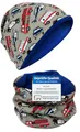 Produktbild: HECKBO Polizei Kinder Beanie Mütze & Loop Schal - 2-8 Jahre - Fleece Innen - 95% Baumwolle - Jungen Mädchen Look (48–54 cm)