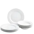Produktbild: KAHLA Rossella Tafelservice 12tlg. weiß | weißes Tellerset für 6 Personen aus Porzellan