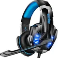 Produktbild: Ozeino Gaming Headset für PS4 PS5 3D Surround Sound Noise Schwarz und Blau