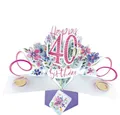 Produktbild: Geese Design-Trends Grußkarten Grußkarte PopUp 'Happy 40th Birthday' Blumen