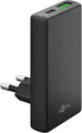 Produktbild: GOOBAY Dual-Schnellladegerät, 45W, 1x USB-C, 1x USB-A, 90° abgewickelt, flach, schwarz 75719