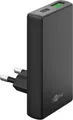 Produktbild: goobay 45W Flaches GaN USB C Ladegerät, Dual-Port (USB-C & USB-A) Schnellladegerät – 90° Flat Design, ultraflach & platzsparend, für Apple, Samsung, Huawei, sowie Tablets & etc., Schwarz – 75719