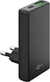 Produktbild: GOOBAY Dual-Schnellladegerät, 45W, 1x USB-C, 1x USB-A, 90° abgewickelt, flach