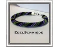 Produktbild: Edelschmiede925 Armband Edelschmiede925 Häkelarmband,schwarz grün lila, 925/- Verschluß