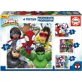 Produktbild: Educa 19295, Spidey und Seine Super-Freunde, 4in1 Puzzleset mit 12/16/20/25 Teilen, Puzzle für Kinder ab 3 Jahren, Spiderman, Marvel