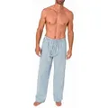 Produktbild: Normann Pyjama Herren Schlafanzug Hose lang kariert aus Baumwolle blau 52