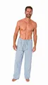 Produktbild: Normann Herren Schlafanzug Pyjama Hose lang kariert aus Baumwolle Schlafhose für Männer, Farbe:blau, Größe:52