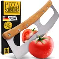 Produktbild: Loco Bird Pizzaschneider 34,5cm - Pizzamesser aus Edelstahl mit Bambusgriff -...