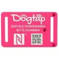 Produktbild: NFC21 Hunde-Halsband Digitale Hundemarke DOGTAP Light, Silikon, mit NFC-Chip und QR-Code für Kontaktdaten und Steckbrief, wasserfest rosa Big (67 x 40 mm)
