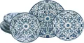 Produktbild: CreaTable Teller-Set Fresco Blau, Tellerset 12-tlg (12-tlg), 4 Personen, Steingut, Ornamentmotiv, Mediterran