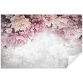 Produktbild: Wallarena Fototapete Blumen Pfingstrosen Vlies Tapete Wohnzimmer Schlafzimmer Wandtapete, Glatt Vlies Struktur Vinyl, Beton, Kunst, Blumen, Fototapete Wohnzimmer Schlafzimmer - Vliestapete inklusive Kleister 3.68 m x 2.54 m