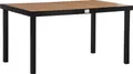 Produktbild: Outsunny Gartentisch für 6 Personen Esstisch Aluminiumtisch Gartenmöbel Loungemöbel pflegeleicht Kunststoff Natur+Schwarz 140 x 90 x 74 cm