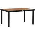 Produktbild: Outsunny Gartentisch für 6 Personen Esstisch Aluminiumtisch Gartenmöbel Loungemöbel pflegeleicht Kunststoff Natur+Schwarz 140 x 90 x 74 cm