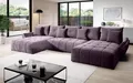 Produktbild: Vigo Velvet Monolith Ecksofa in U-Form 382 cm x 190 cm - Schlafsofa mit Bettkasten - Couch mit Stauraum und Kissen - Sofa mit Schlaffunktion - Ausziehbares Schlafsofa - Farbe: Violett (M-62)