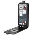 Produktbild: Für Nothing Phone 3a Vertikale Kunstleder Handy Flip Schutz Tasche Hülle Schwarz