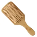 Produktbild: Haarbürste Bambus-Haarbürste für Locken, Quadratische Holz-Kämmung, Anti-Frizz, Entwirren und Verbesserung der Haartextur, geeignet für Männer, Frauen und Kinder