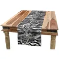 Produktbild: Abakuhaus Tischläufer Esszimmer Küche Rechteckiger Dekorativer Tischläufer, Schwarz-Weiss Wilde Zebra-Linien schwarz 40 cm x 300 cm